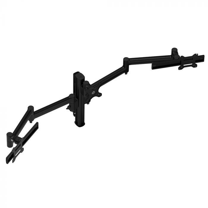 Atdec AWMS-3-137S4 Black Grommet Clamp - Triple monitor arms on 400mm post with sliders